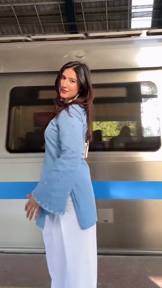 Sky Blue Embroidered Kurta