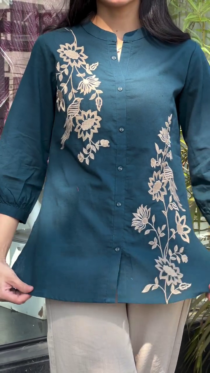 Button-Down Kurti Top