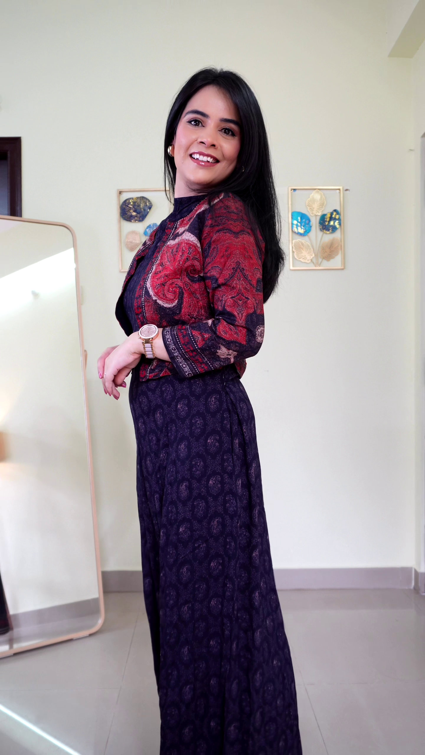 Jumpsuit with Embroidered Jacket Overlay