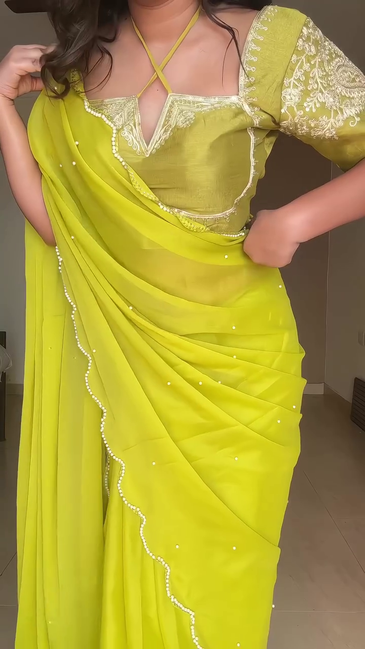 Designer Saree with Embroidered Blouse