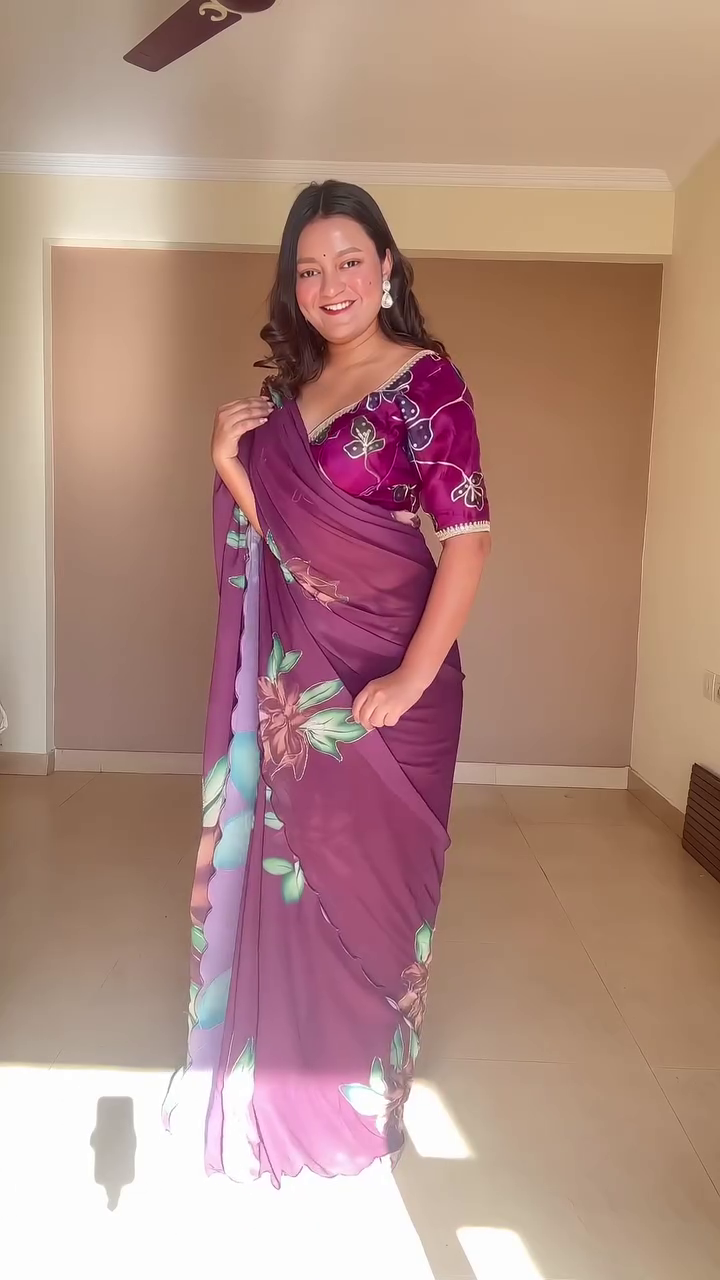 Designer Saree with Embroidered Blouse