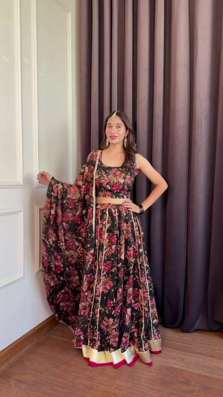 Printed Lehenga Set with Dupatta
