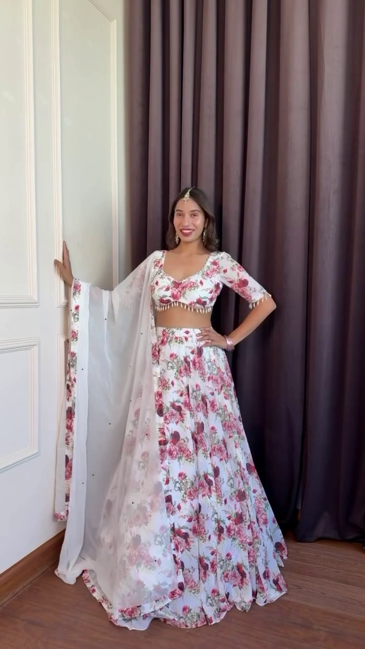 Printed Lehenga Set with Dupatta