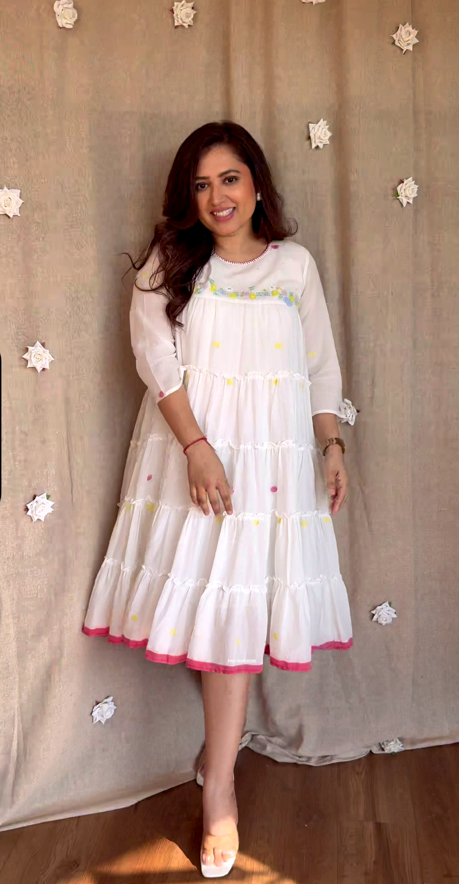 Gathered A-Line Kurti Dress