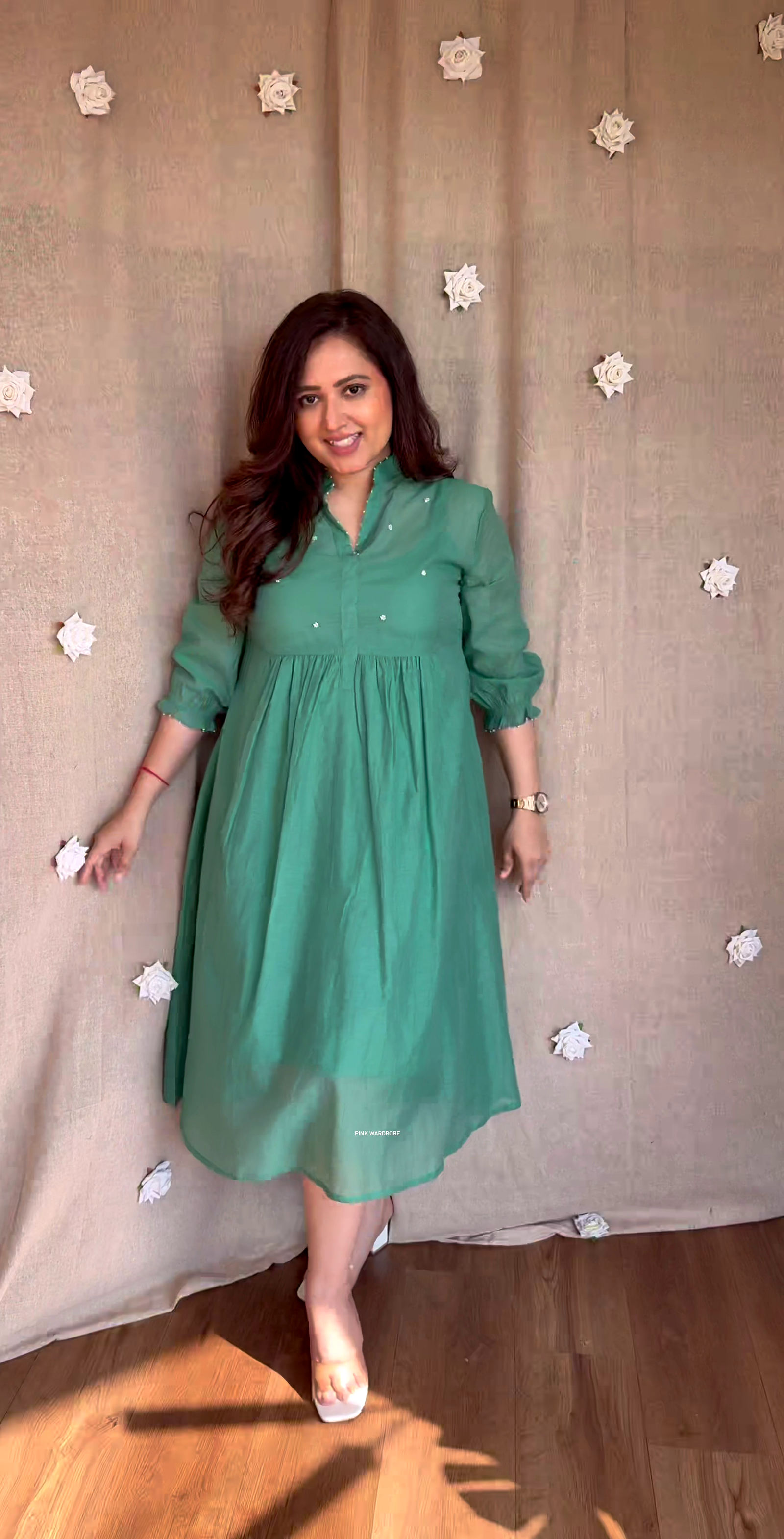 Gathered A-Line Kurti Dress