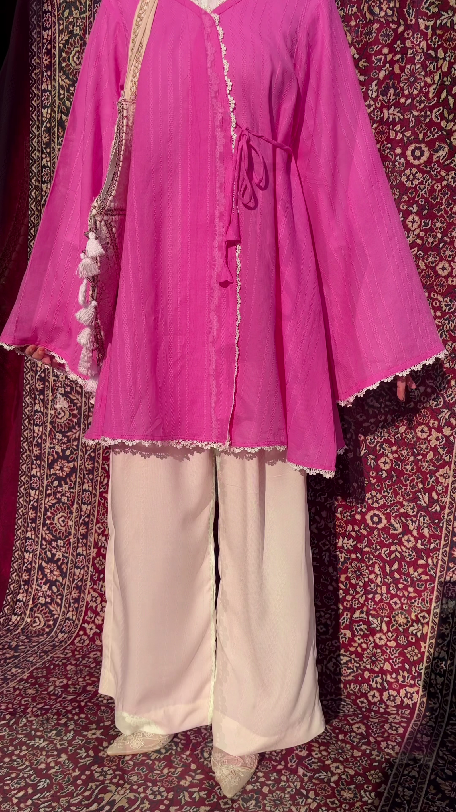 Wrap Style Kurti with Wide Leg Pants