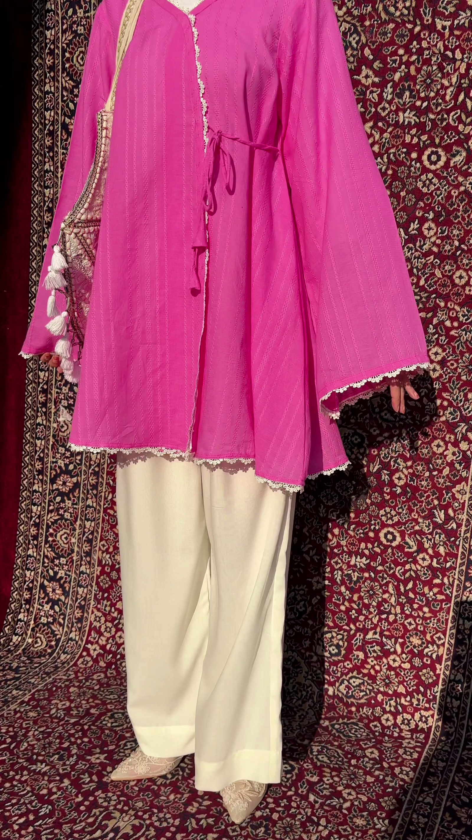 Wrap Style Kurti with Wide Leg Pants