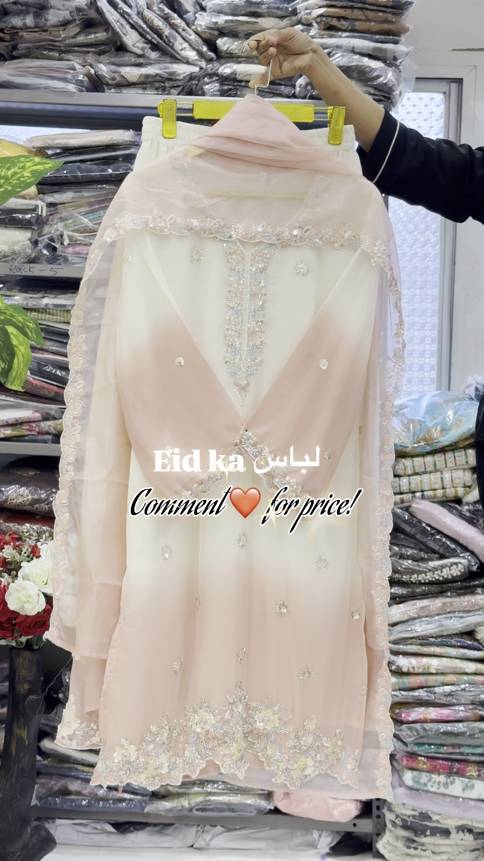 Pastel Embroidered Organza Kurta Set