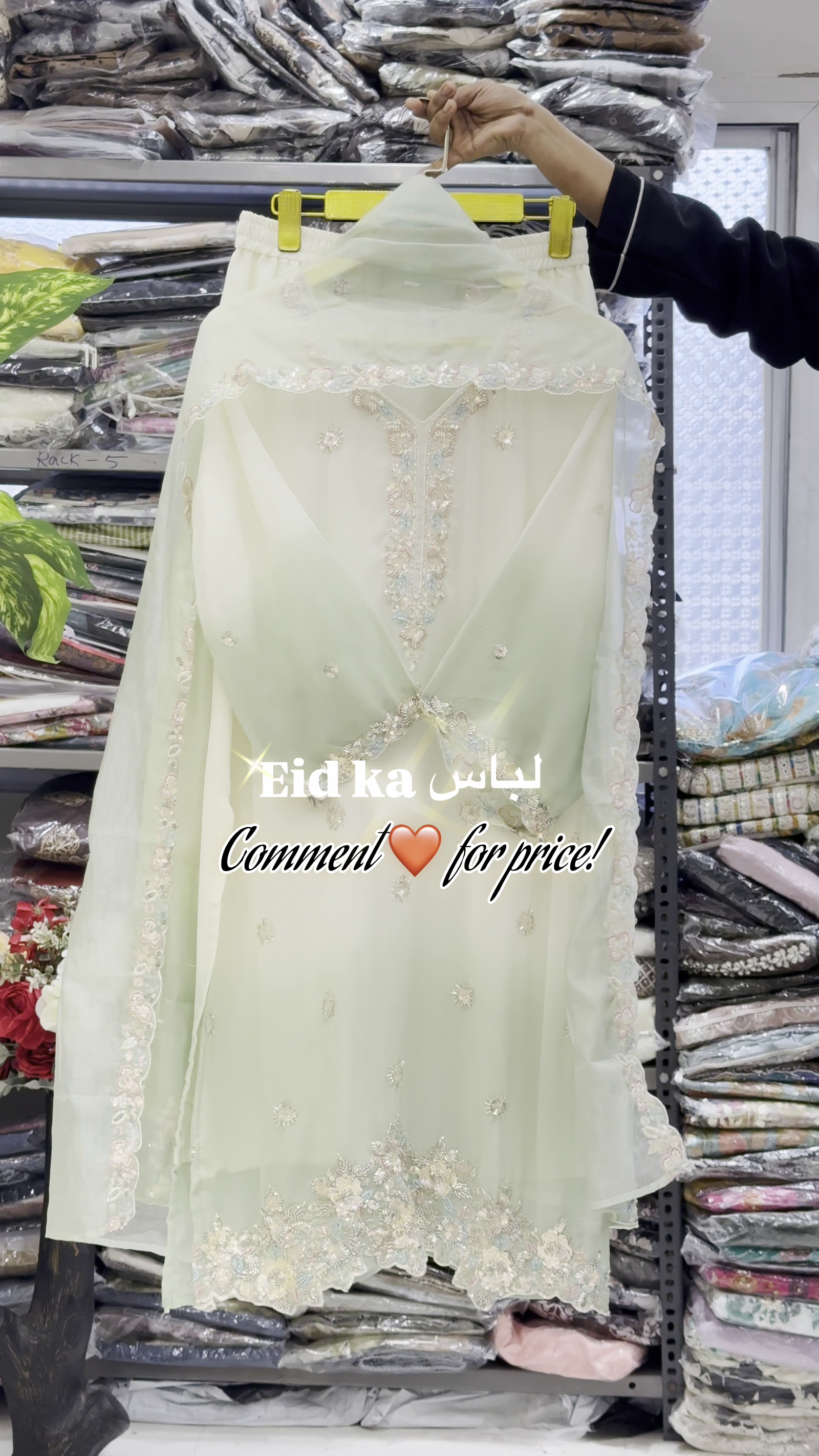 Pastel Embroidered Organza Kurta Set